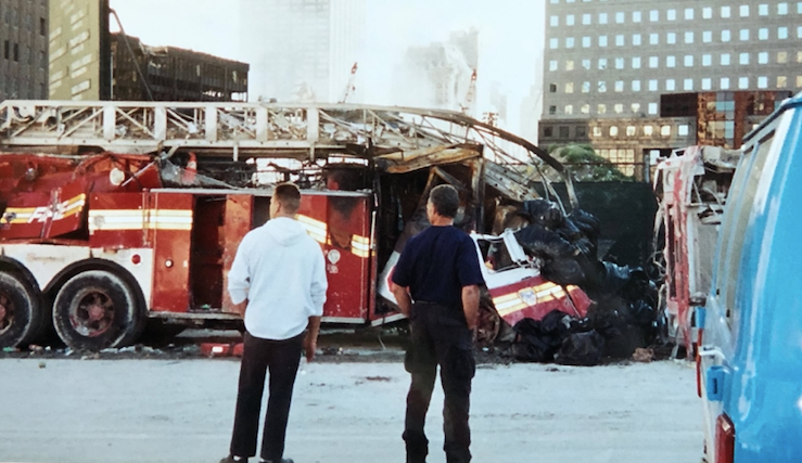 Local firefighter at Ground Zero in 2001