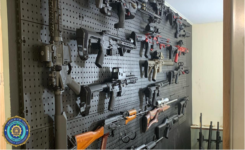 Some of the firearms found inside Airmont Deputy Mayor Brian Downey's home, according to the Rockland County District Attorney's office.