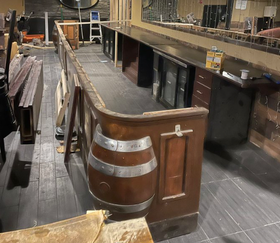 vintage bar being rebuilt