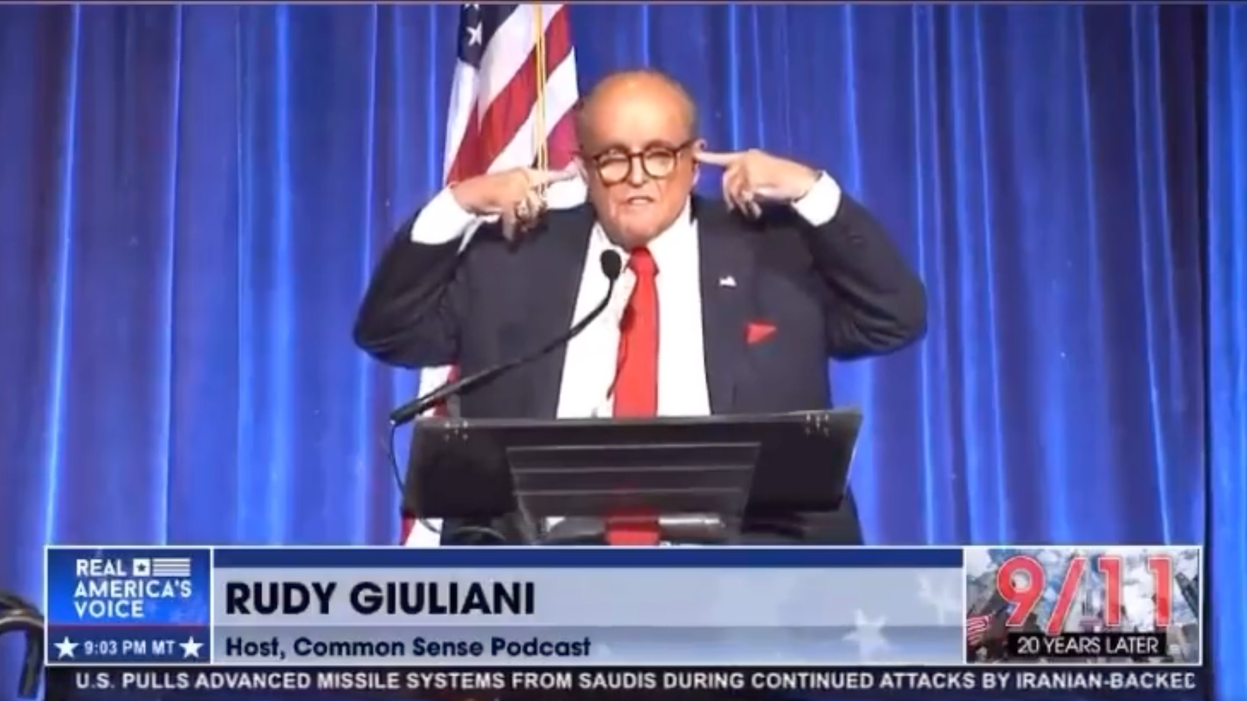 VIDEO: Rudy Giuliani impersonates Queen Elizabeth during rambling 9/11 dinner speech