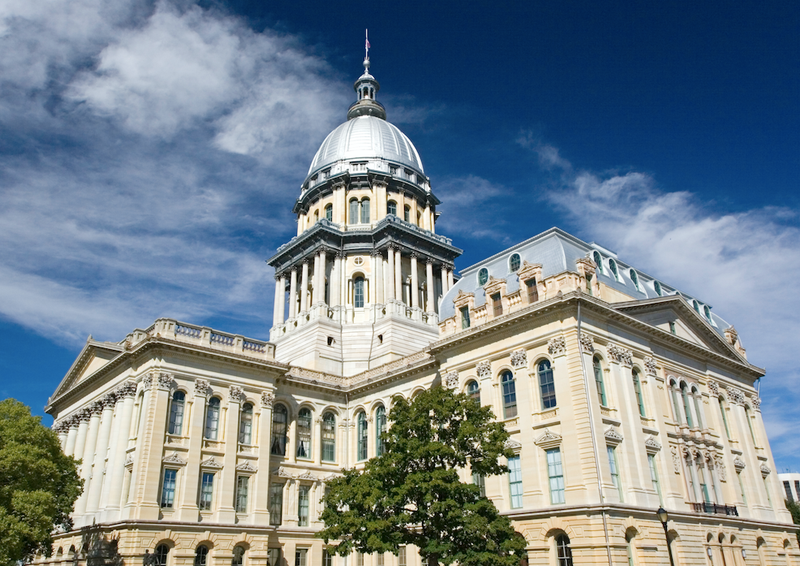 The Illinois state capitol