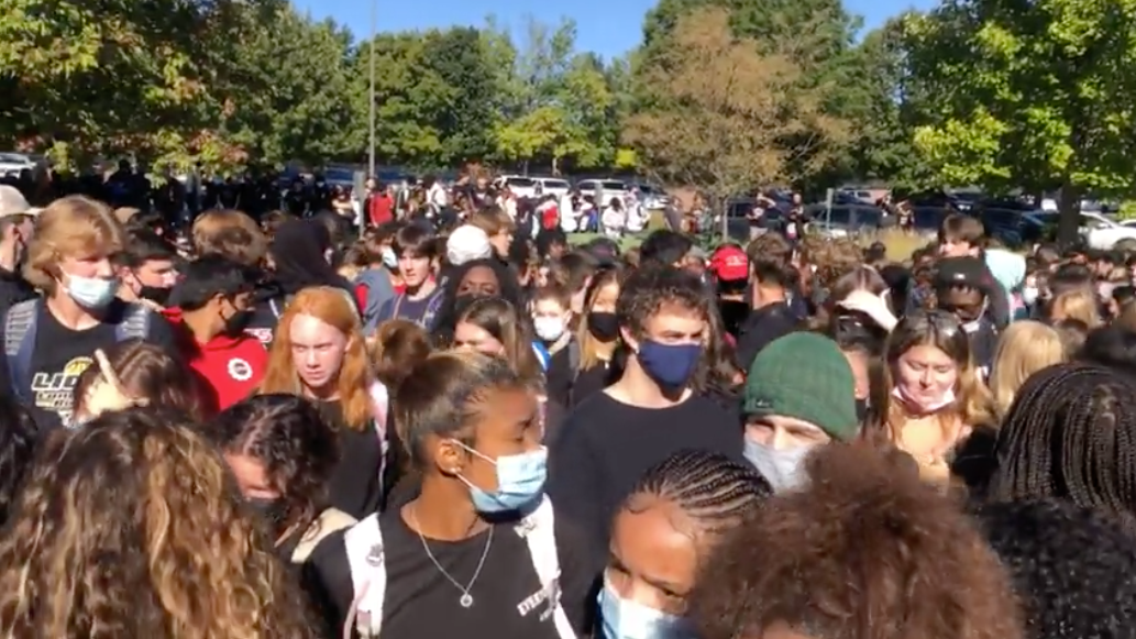 WATCH: Parkway Central students, teachers walk out over racist messages in school