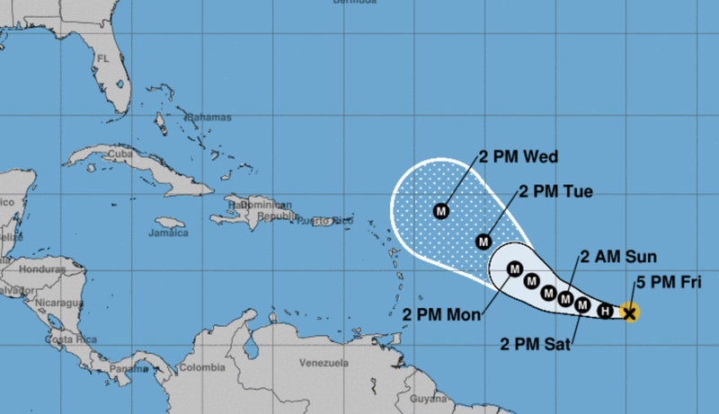 Hurricane Sam forecast.
