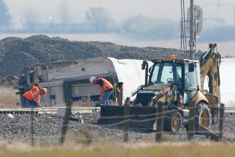 Scene of Amtrak derailment