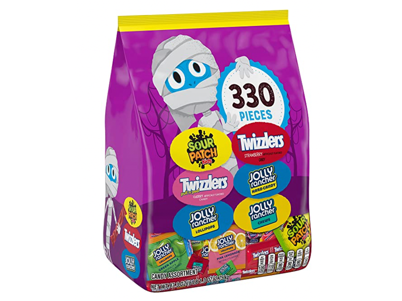 TWIZZLERS, JOLLY RANCHER and SOUR PATCH KIDS Sweets Assortment Candy, Halloween, 97.3 oz Bulk Variety Bag