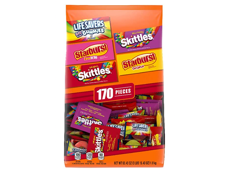 Skittles, STARBURST, and LIFE SAVERS Gummies Halloween Candy Bag