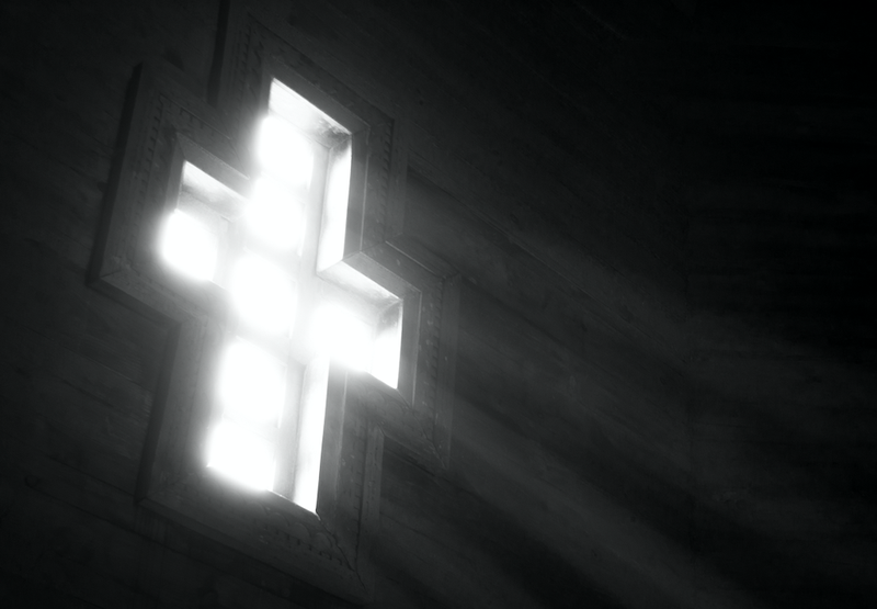 Cross black and white illustration