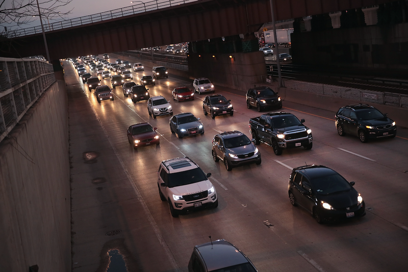 file image of Kennedy Expressway at night