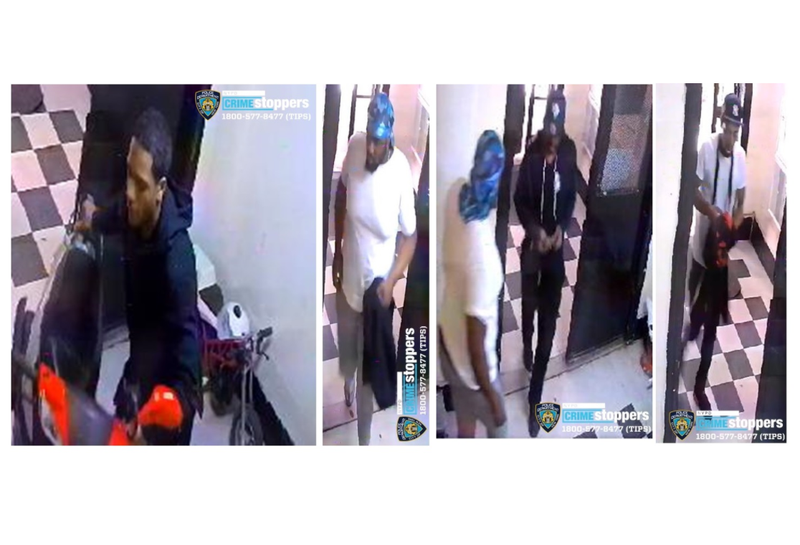 Police on Monday released surveillance images of the men as they entered 15-19 West Mosholu Parkway North in the Bronx.
