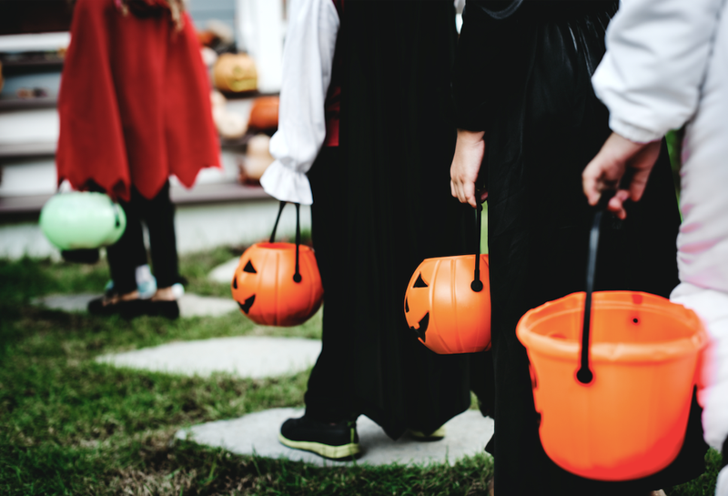 Trick or treating illustration