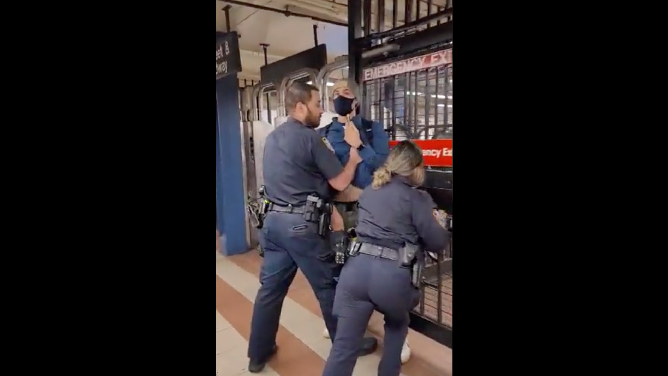 2 maskless NYPD officers disciplined for shoving subway rider out of station in viral video