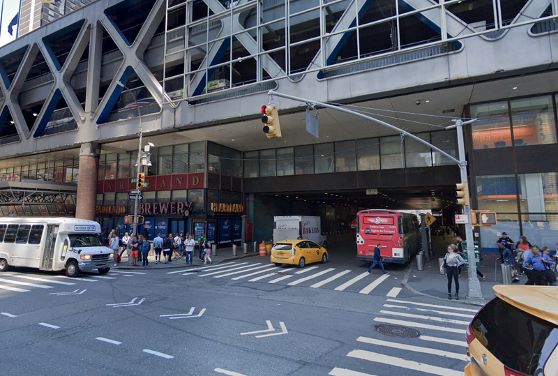 The man was struck by the box truck near W. 41st Street and Eighth Avenue