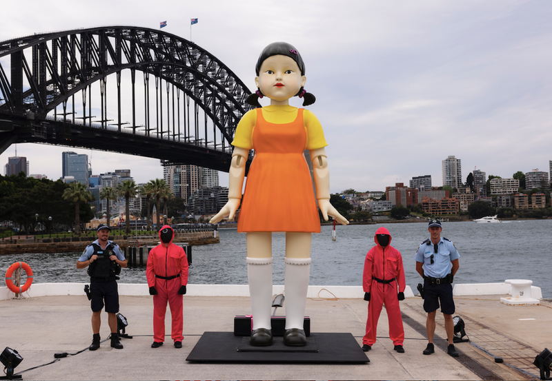 Squid Games doll erected in Australia.