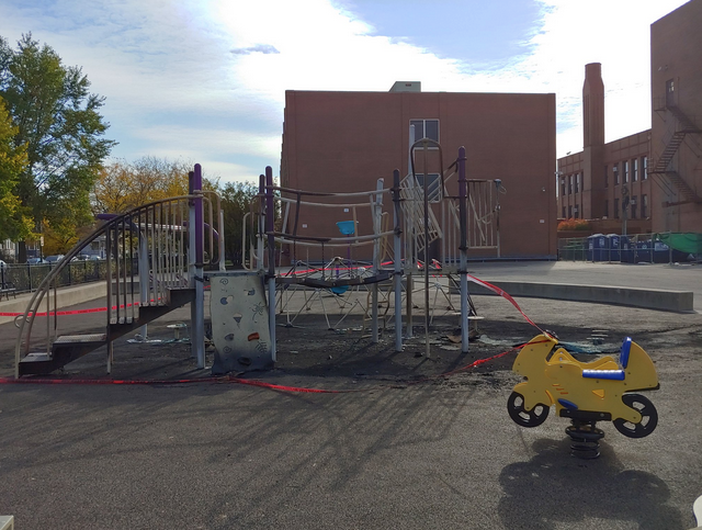 burned Chicago playground