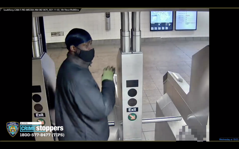 The suspect after allegedly stealing a woman's MetroCard in the Whitehall St. station.