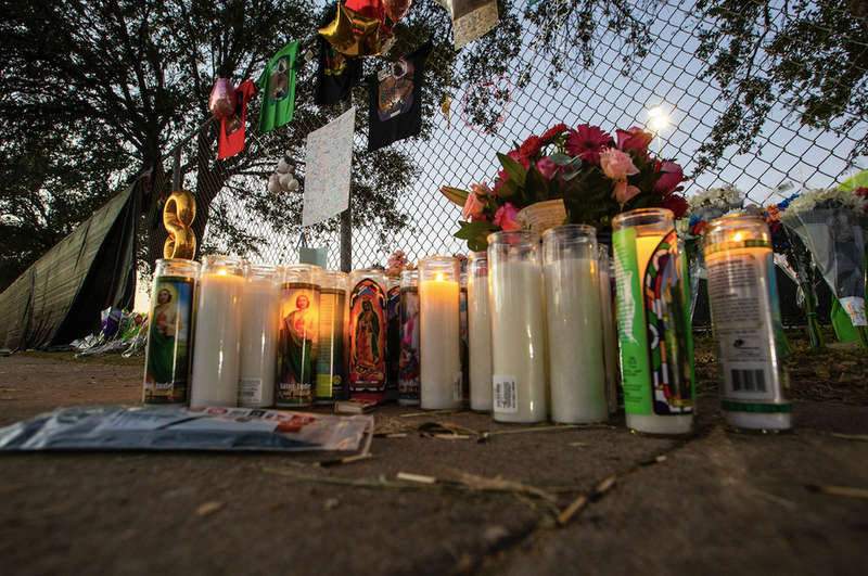memorial at Astroworld site