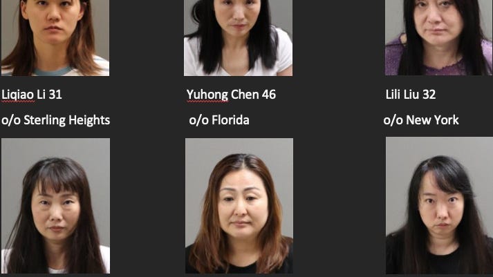 Warren Police bust sex trafficking ring operating out of two massage parlors; six women arrested
