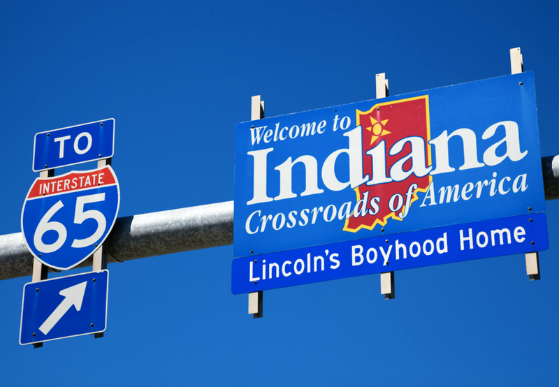 Indiana welcome sign