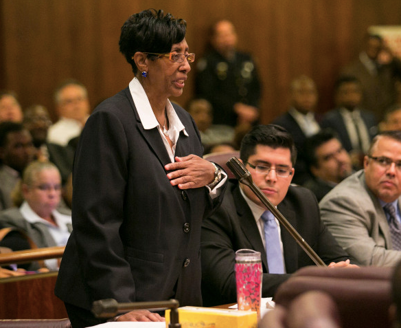 Carrie Austin, file image of her at City Council meeting