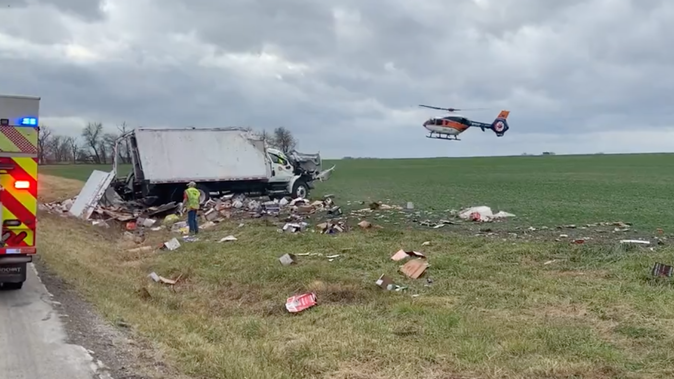 Wind gusts flipped truck off Missouri road [VIDEO]