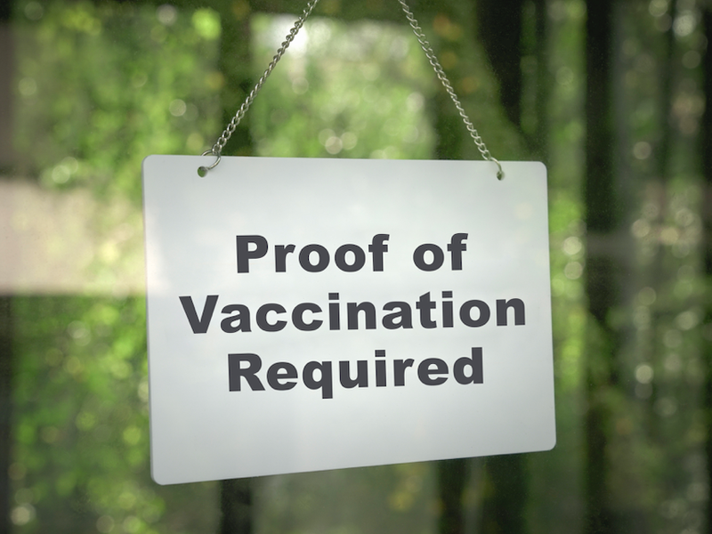 proof of vaccination required - sign