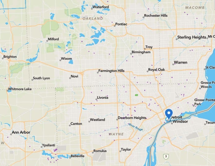 DTE outage map Wednesday afternoon