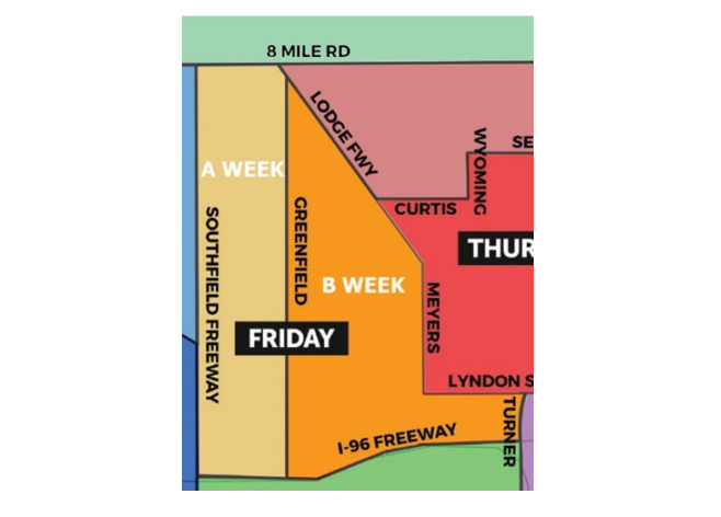Detroit Department of Public Works map