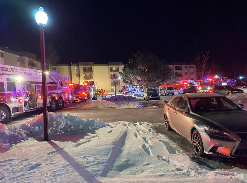 Suburban fire scene