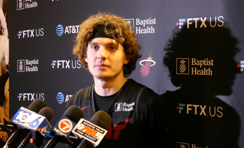 Kyle Guy following Heat practice