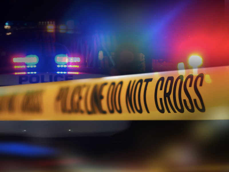 crime scene tape at night