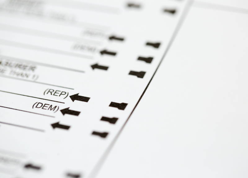 closeup of ballot