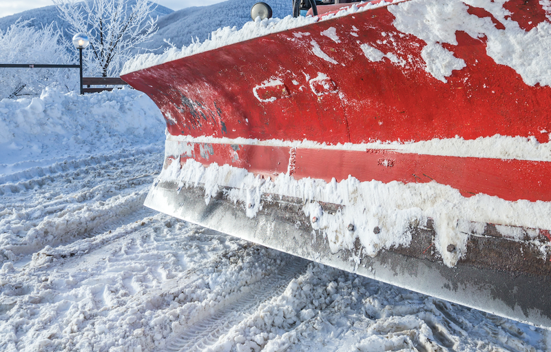 blade of snow plow close up