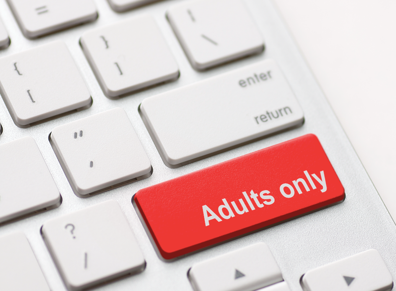 porn site adults only button