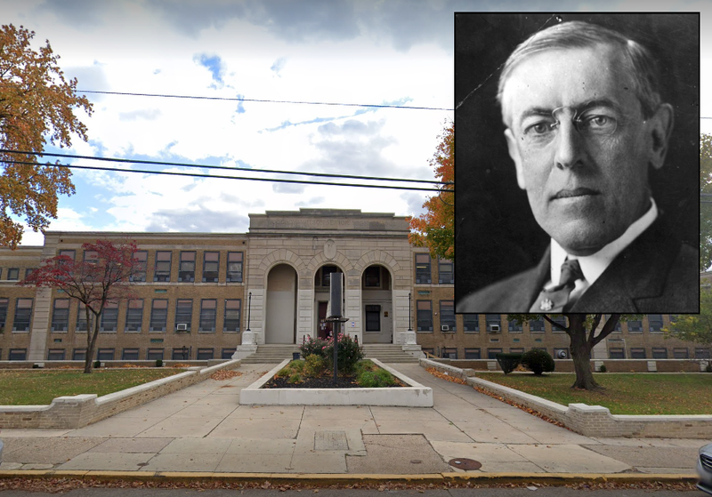 Woodrow Wilson High School in Camden. Inset: Woodrow Wilson