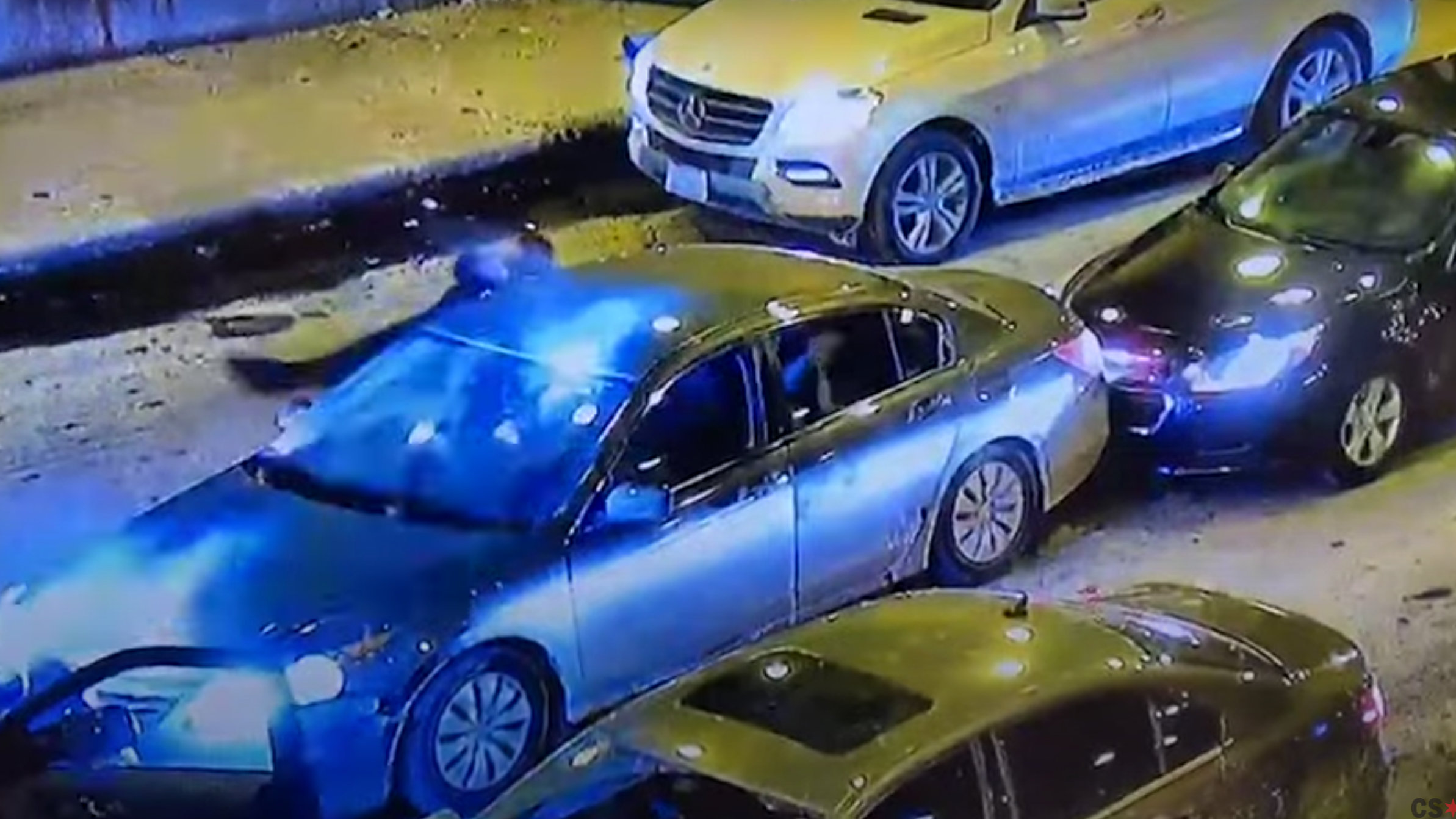 Video shows officers firing into a stolen car on Lower Wacker Drive, bullets smashing through the windshield