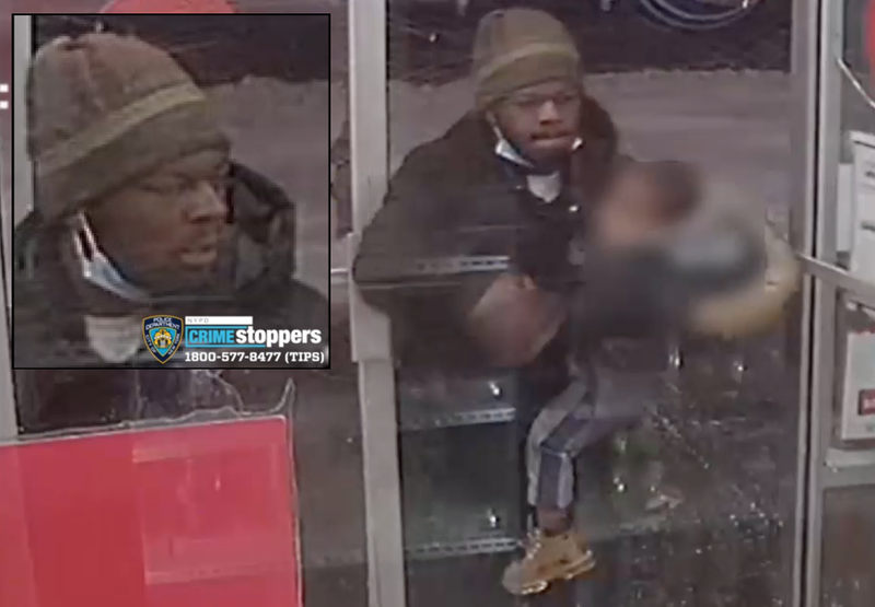 Video shows the man striking the child at a restaurant in Harlem on Saturday evening