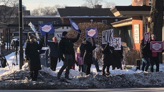 Parents outside parochial school in Glenview demand mask-optional pivot