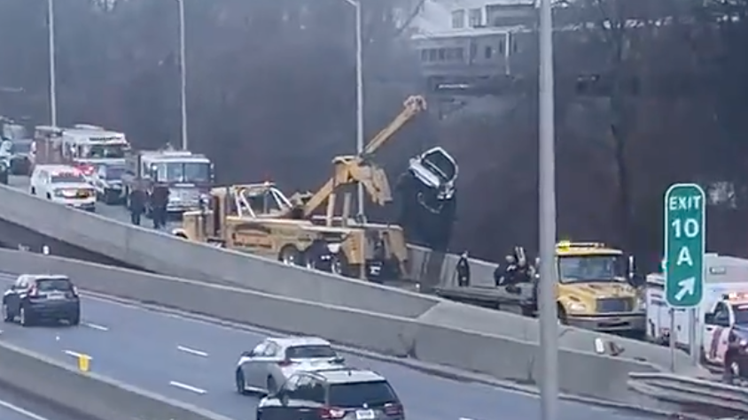 3 men hospitalized after car lands into the Bronx River in Yonkers: officials