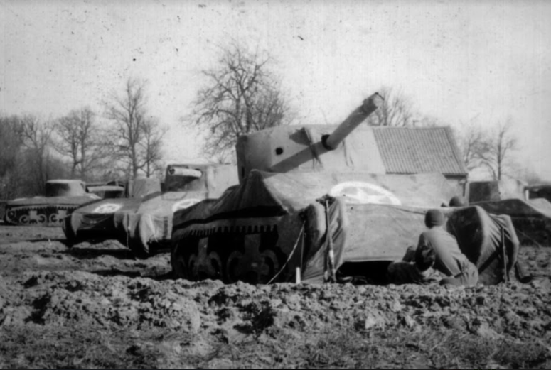 fake tank on battlefield