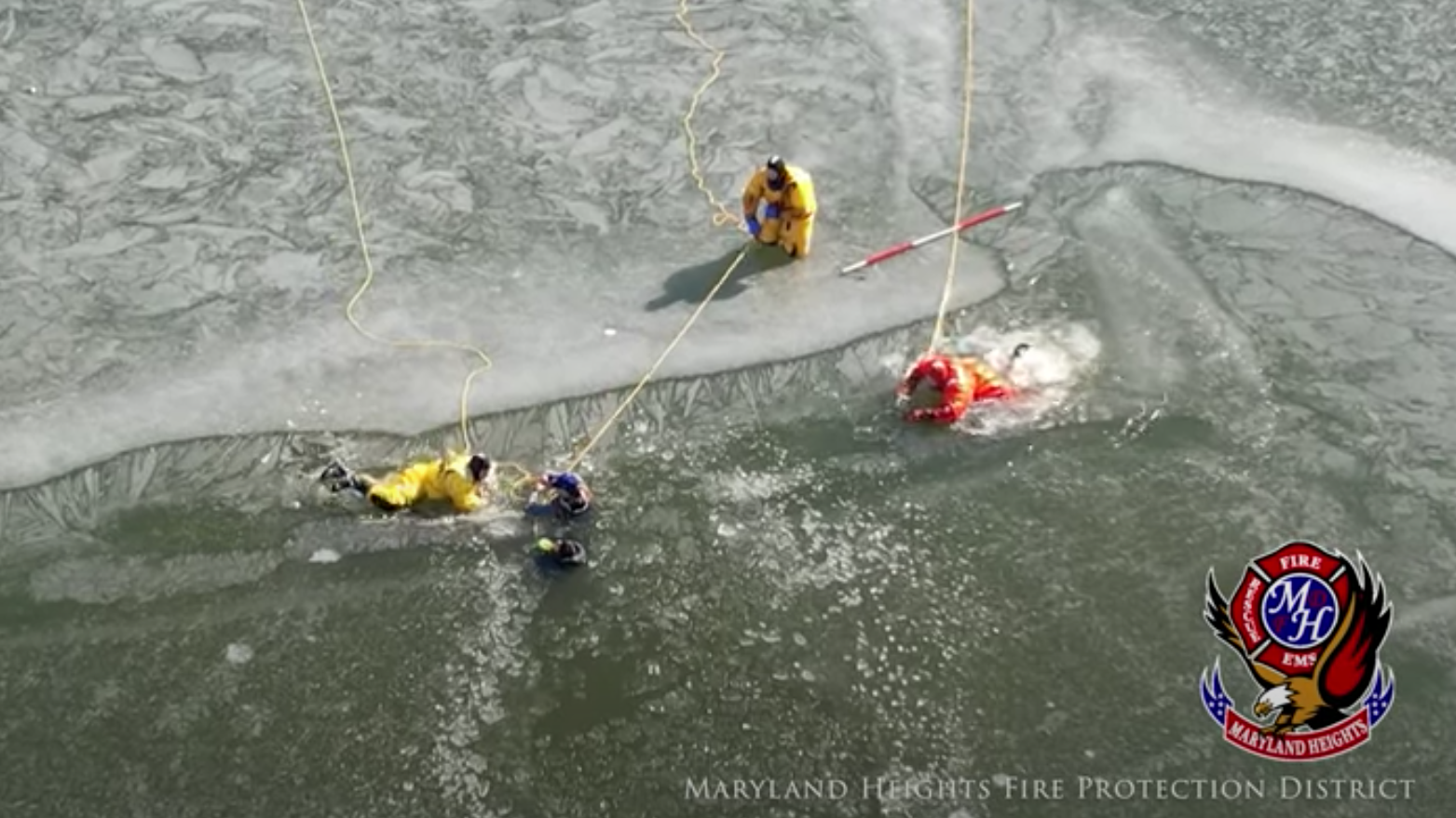 RESCUE VIDEO: Teens lucky to be alive after falling through ice at Creve Coeur Lake
