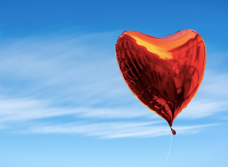 Mylar balloon in flight