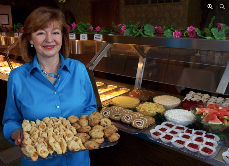 Warsaw Inn owner at buffet