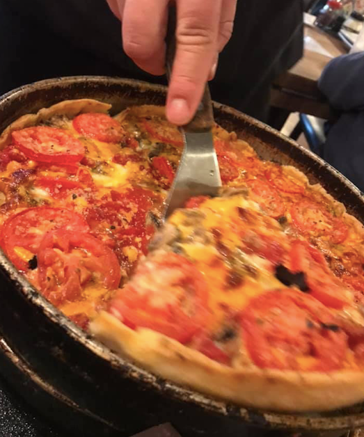 Lou Malnati's closeup of pizza pie