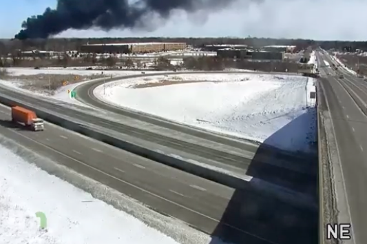 Fire coming from Fleet Farm. 