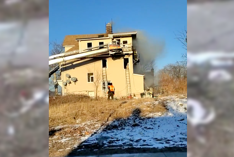 The fire was on Beach Channel Drive, near Hartman Lane, in Far Rockaway