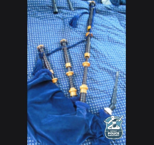Blue bagpipes