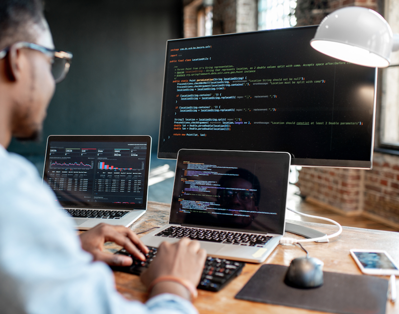 man at computer