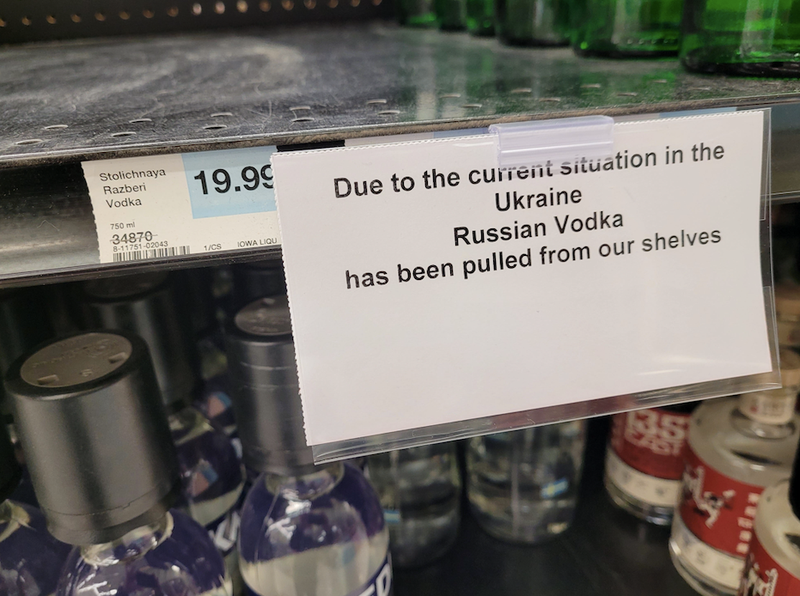Vodka shelf empty