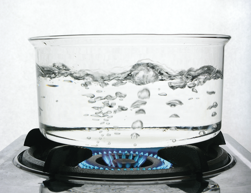water in pot