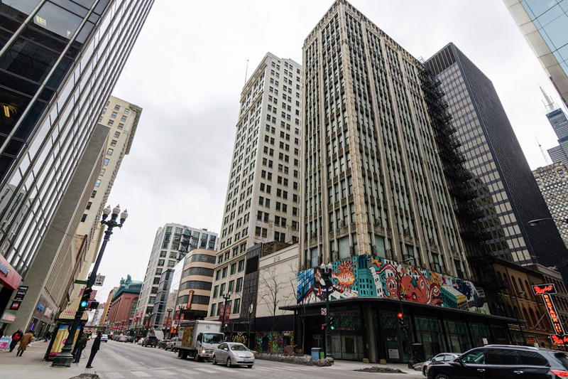 twin buildings on State Street